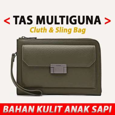 PM016 TAS KECIL PRIA PEDRO CLUTCH SLING BAG ORIGINAL SELEMPANG KULIT ASLI ORI HIJAU GREEN