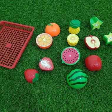 mainan buah potong / buah-buahan plastik potong