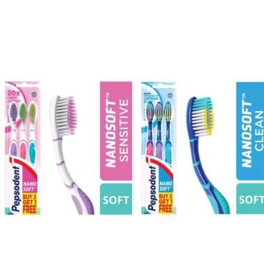 Pepsodent Nanosoft Sikat Gigi Clean Multipack Isi 3 SENSITIVE