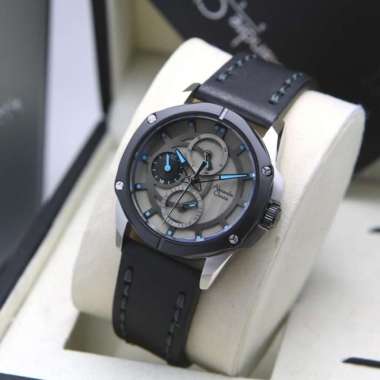 JAM TANGAN WANITA ALEXANDRE CHRISTIE AC 6589 / AC6589 LEATHER ORIGINAL SILVER BLACK