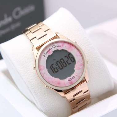 JAM TANGAN WANITA ALEXANDRE CHRISTIE AC 9363 / AC9363 RANTAI ORIGINAL RG PEACH BUNGA
