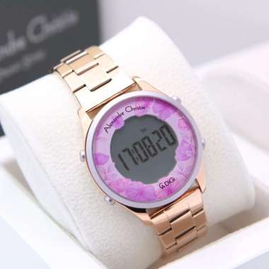 JAM TANGAN WANITA ALEXANDRE CHRISTIE AC 9363 / AC9363 RANTAI ORIGINAL RG PURPLE BUNGA