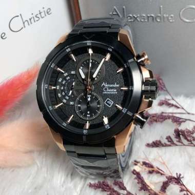 Original 100%!! Alexandre Christie Pria AC 6508 / AC6508 Black Rosegold Garansi Resmi 1 tahun