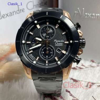 Original 100%!! Alexandre Christie Pria AC 6522 / AC6522 Black Rosegold Garansi Resmi 1 tahun