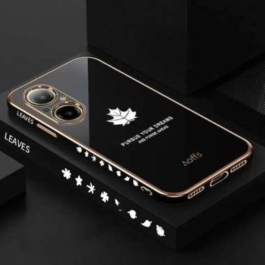 Casing Maple Terbaru REALME C67 Softcase Elektro Plating Bonus Tali Strap REALME C67 Hitam