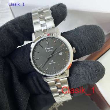 Original 100%!! Jam Alexandre Christie Wanita AC 1007 AC1007 Silver Black Garansi Resmi 1 Tahun