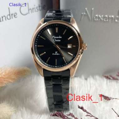 Original 100%!! Alexandre Christie Wanita AC 8656 / AC8656 Rosegold Black Garansi Resmi 1 tahun