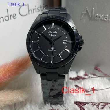 Original 100%!! Alexandre Christie Wanita AC 1011 AC1011 Rantai Full Black garansi Resmi 1 Tahun