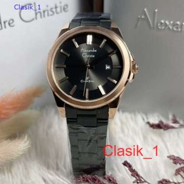 Original 100%!! Alexandre Christie Wanita AC 8663 / AC8663 Rosegold Black Garansi Resmi 1 Tahun