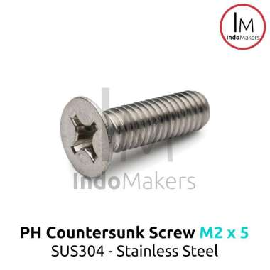 DIN965 Baut PH / JF Countersunk / Plus / Verseng / Stainless M2x5