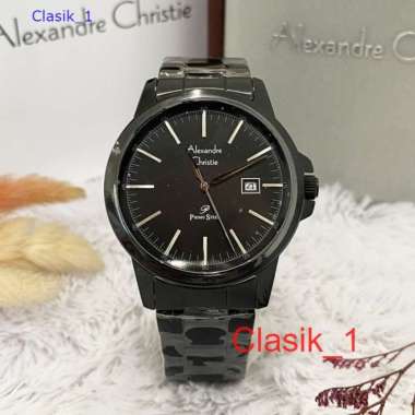 Original 100%!! Jam Tangan Alexandre Christie Pria AC 1008 AC1008 Full Black Rantai Garansi Resmi 1 