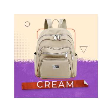 Goto Heliho Backpack Tas Mini Ransel Sekolah Kuliah Kerja Wanita CREAM
