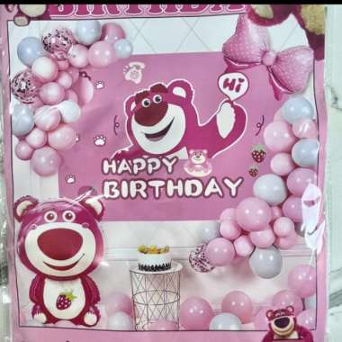 Character Birthday Balon Set Decoration+Backdrop Dekorasi Pesta Ultah, Balon LOTSO