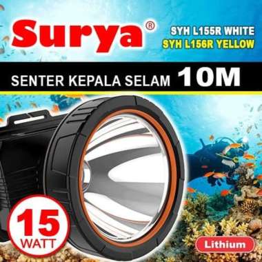 Headlamp / Senter Kepala Surya Selam SYH L155R 15 watt anti air kuning