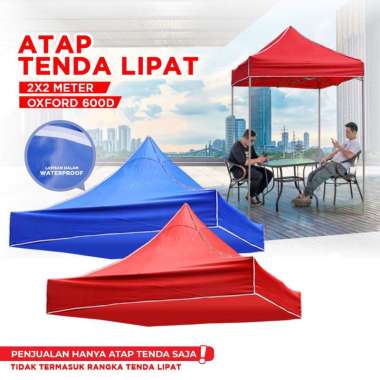 Terpal Tenda - Atap Tenda Lipat-2x2 Merah 3 x 3