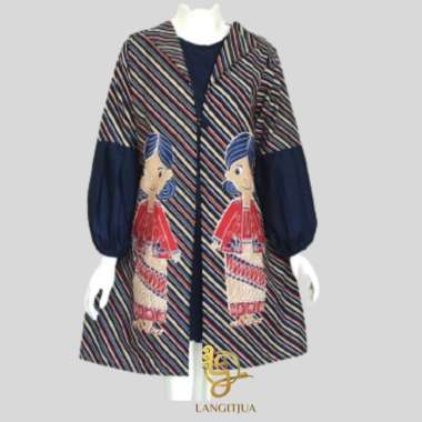 TUNIK PERTIWI 03 | TUNIK BATIK SEMI BLEZER MOTIF MBOK JAMU XXL mbok jamu salur 2