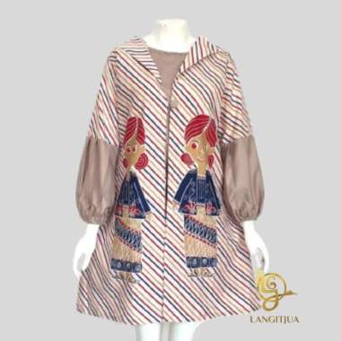 TUNIK PERTIWI 03 | TUNIK BATIK SEMI BLEZER MOTIF MBOK JAMU XXL mbok jamu salur 3