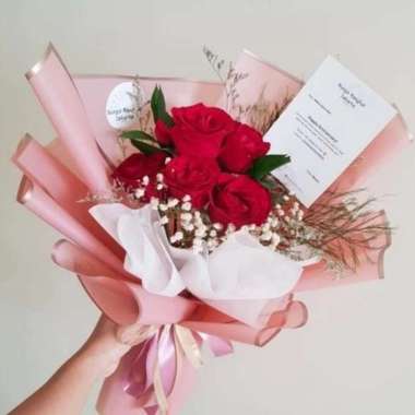 FLOWER WRAP/CELLOPHANE/KERTAS BUKET BUNGA 58X58=1PCS PINK LIST GOLD