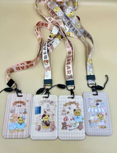 GANTUNGAN TALI KARTU AKSES MRT BUSWAY LANYARD CARD HOLDER Cute Bear