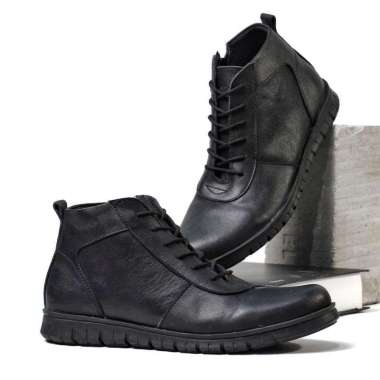 SPV X Warka - Cavan Sepatu Boot Pantofel Pria Resleting kulit Asli - Hitam 39 Cavan Hitam