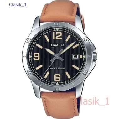 Original 100%!! CASIO MTP-V004L-1B2UDF - Jam Tangan Pria - Tali Kulit