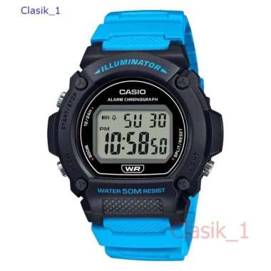 Original 100%!! CASIO W-219H-2A2VDF Jam Tangan Pria Digital Rubber