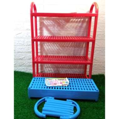 Rak Tempat Sepatu Sandal Susun Tingkat 3 4 5 Global Eagle Plastik - Susun 5 Susun 4