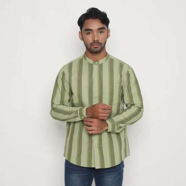 Platini Kemeja Pria Shanghai Lengan Panjang Katun Hijau 961283