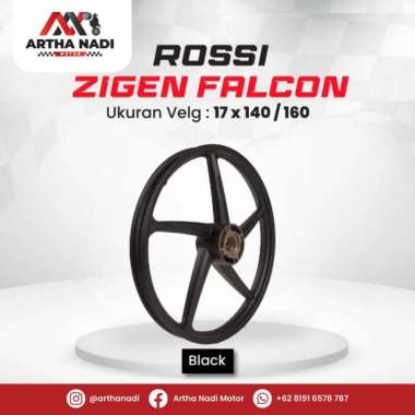Velg Rossi Palang 5 Zigen Falcon Supra X Cakram Depan Hitam