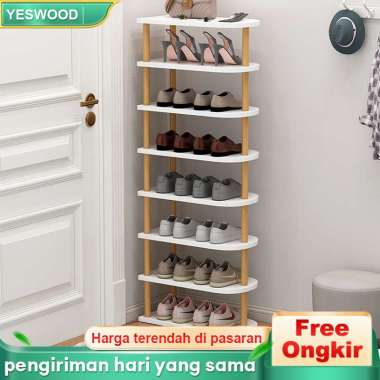 Rak Sepatu Kayu Rak Sepatu Susun 5L-46cm*24cm*64cm