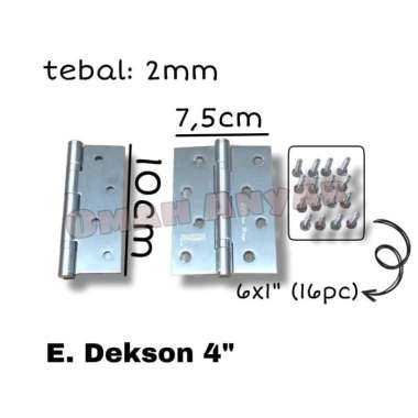 Engsel Pintu Rumah 5" SS Stainless Steel Hinge merk Dekson Ecoline 4 inch