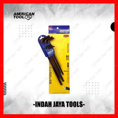 AMERICAN TOOL 1/16 - 3/8" Kunci L Ballpoint Set 9 Pcs Panjang Hex Key