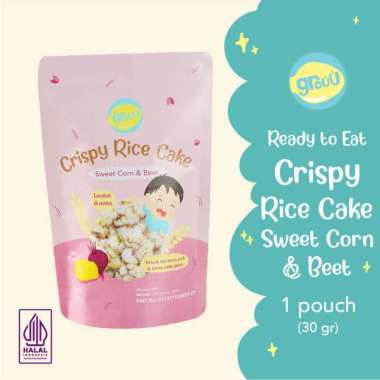 Grouu Cemilan anak Crispy Rice Cake 30gr, Rasa Sweetcorn&beet