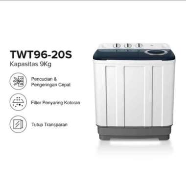 MESIN CUCI TCL TWT96-20S (TWIN TUB 9 KG)