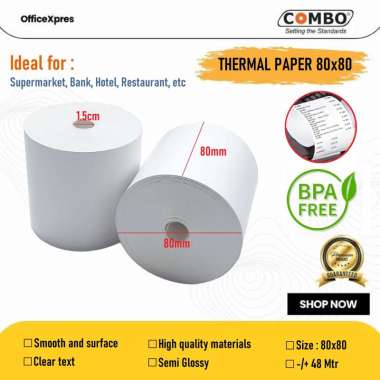 Kertas Struk Kasir Thermal 80x80 Bulk / Thermal Paper Roll 80 x 80 / Kertas Roll / Kertas Cetak Resi