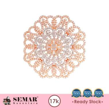 Bros Emas Luztra Emerald Series Rose White Gold 17K Semar Nusantara