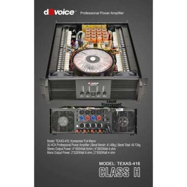 Power Amplifier dBvoice TEXAS-416 Class H 4 Channel