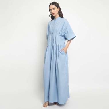 Sroja Basic Dress Terusan - Praya Dress S-M biru