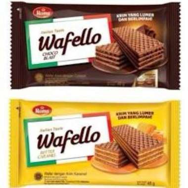 wafello choco blast butter caramel wafer wafello 48GR 10 pcs Kuning