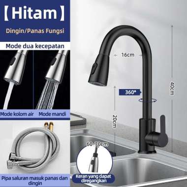 RM Keran Air Panas Dan Dingin Keran Dapur Balk hitam