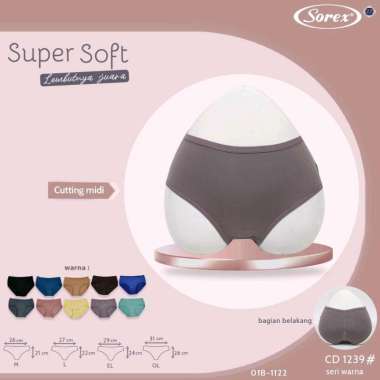 GROSIR ECER CELANA DALAM WANITA SOREX SUPERSOFT 1239 ASLI DAN MURAH BAHAN LEMBUT 1 pcs M