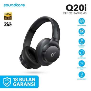 Soundcore Q20i with Hybrid ANC Headphone Q20i - Hitam Hitam