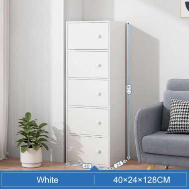 RM Lemari Laci 5 Susun Lemari Laci Kayu Minima Putih/5 L