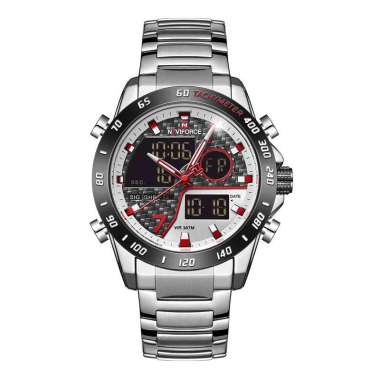 JAM TANGAN NAVIFORCE 9171 M1 JAM NAVIFORCE ORIGINAL 9171 LA - STAINLESS STEEL Silver JAM TANGAN NAVY