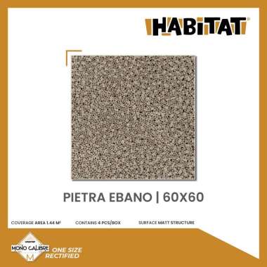 MilanTiles - HABITAT Pietra Ebano 60X60 Keramik Lantai Motif Batu Alam isi 4 keping