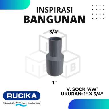 fitting penyambung pipa v.sock vsock vsok rucika 1" x 3/4" AW produk fitting berkualitas