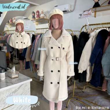 GST Long Coat winter premium LUNOX wool wol mantel leather high quality jaket musim dingin wanita ce