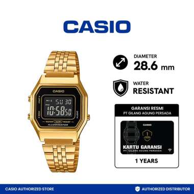 CASIO Woman Classic at Glance LA680WGA-1BDF Jam Tangan Wanita Gold Gold