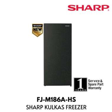 SHARP Kulkas Freezer Low Watt 154 Liter 6 Rak FJ-M186A-HS Garansi Resmi