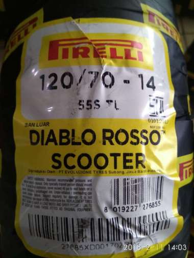 Ban Pirelli Aerox Diablo Rosso Scooter 120/70 ring 14